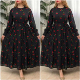 پیراهن گیلاسی یقه چین