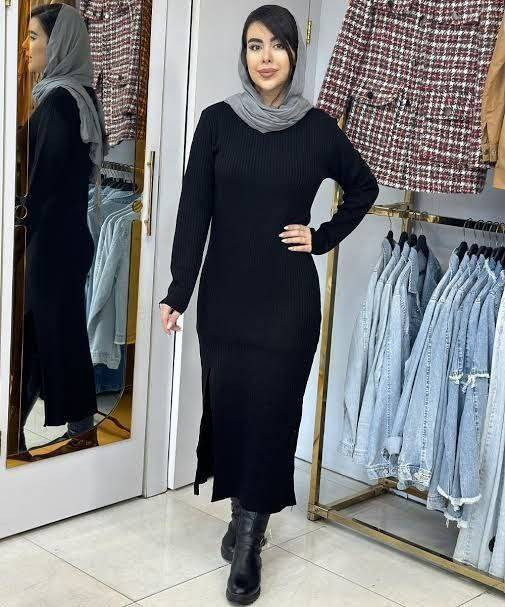 ماکسی یقه اسکی بافت