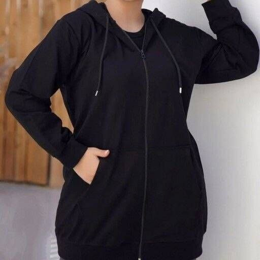 سوییشرت جلو زیپ ساده
